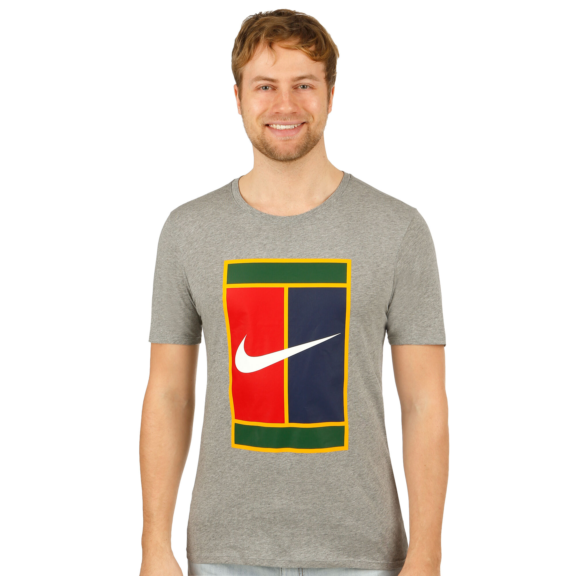 Nike Court Heritage Logo Camiseta De Manga Corta Hombres - Amarillo Tennis-Point