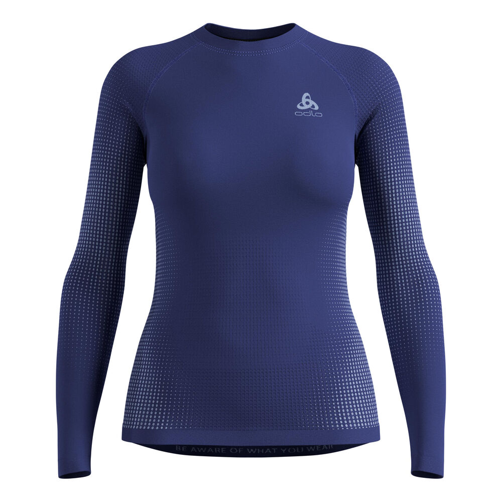 Odlo Performance WarmCrew Camiseta de manga larga Mujeres-azul