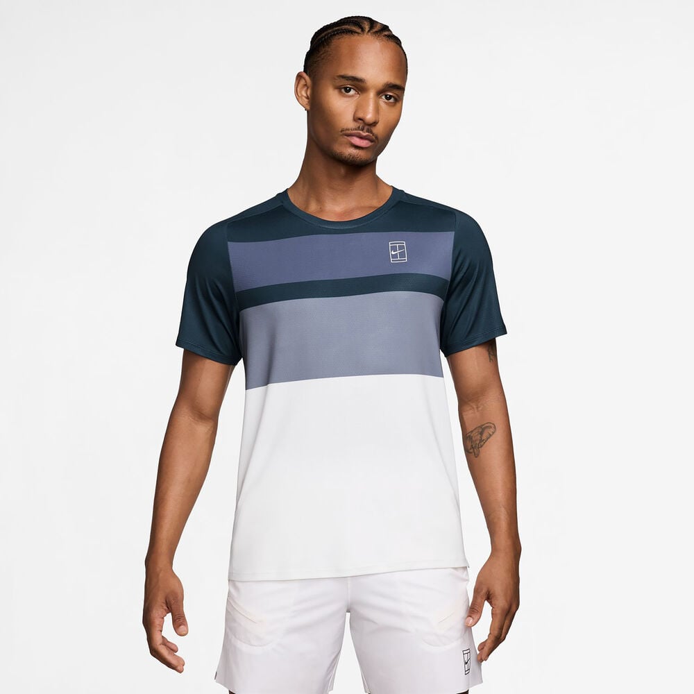 Nike Court Dri-FIT Advantage Print Camiseta de manga corta Hombres - azul, blanco