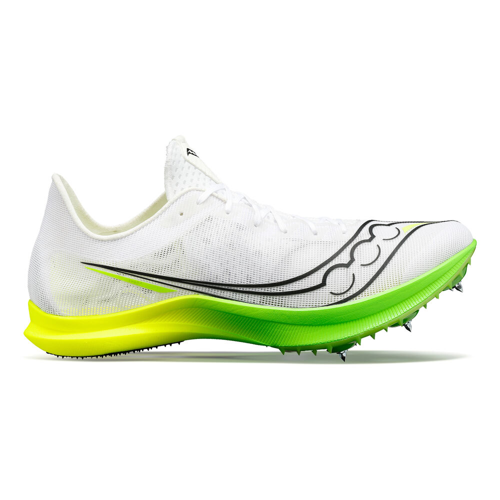 Saucony Endorphin Cheetah Spikes Mujeres-Blanco,Verde Neón