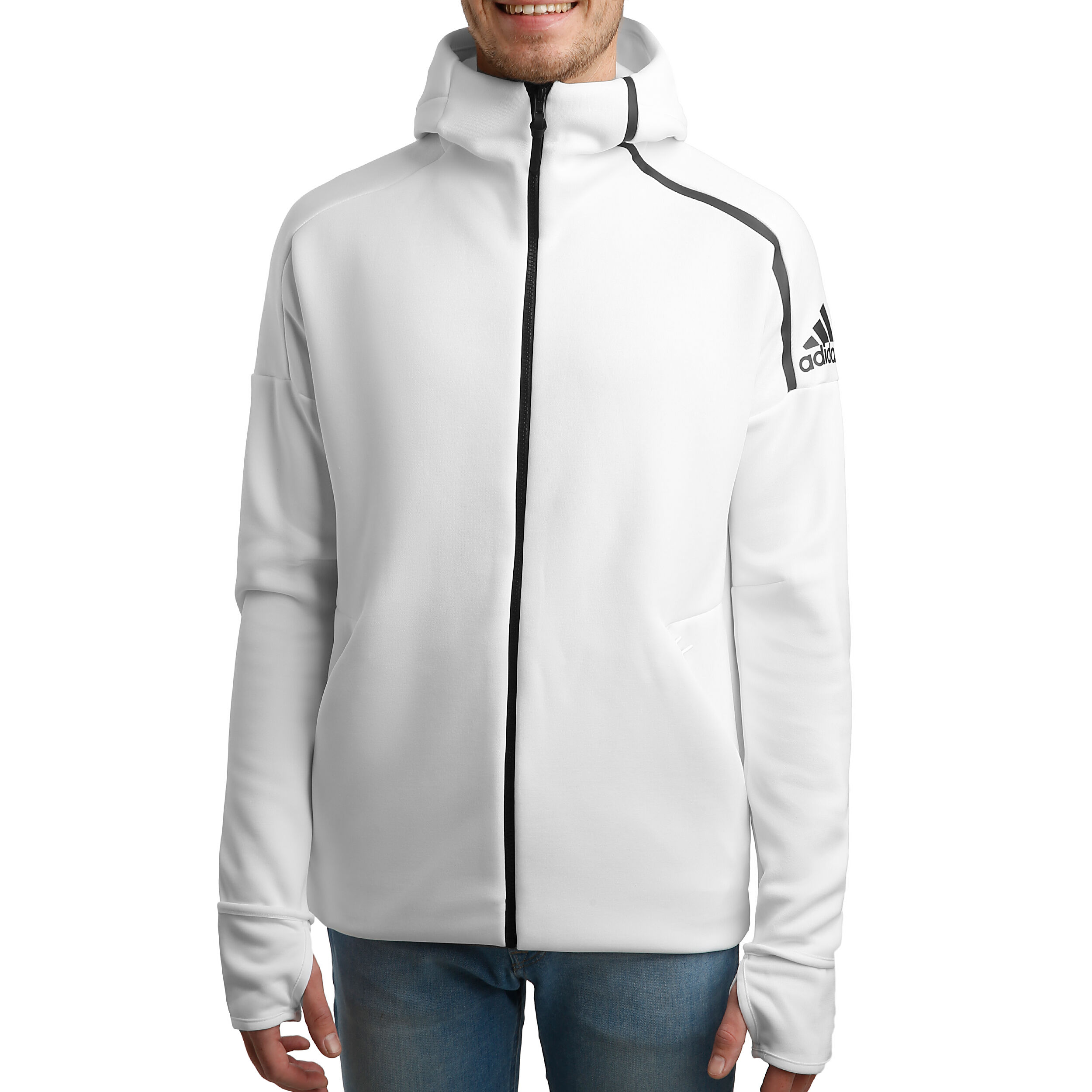 Buy adidas Z.N.E. Fast Release Zipper Sudadera Con Cremallera Hombres Blanco Negro online Tennis Point ES