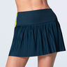Racer Rib Pleated Falda Mujeres - azul oscuro, amarillo