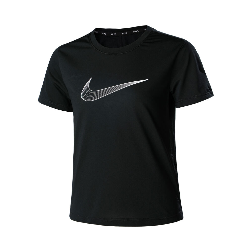 Nike Dri-Fit One Graphic Camiseta De Manga Corta Chicas-Negro,Blanco