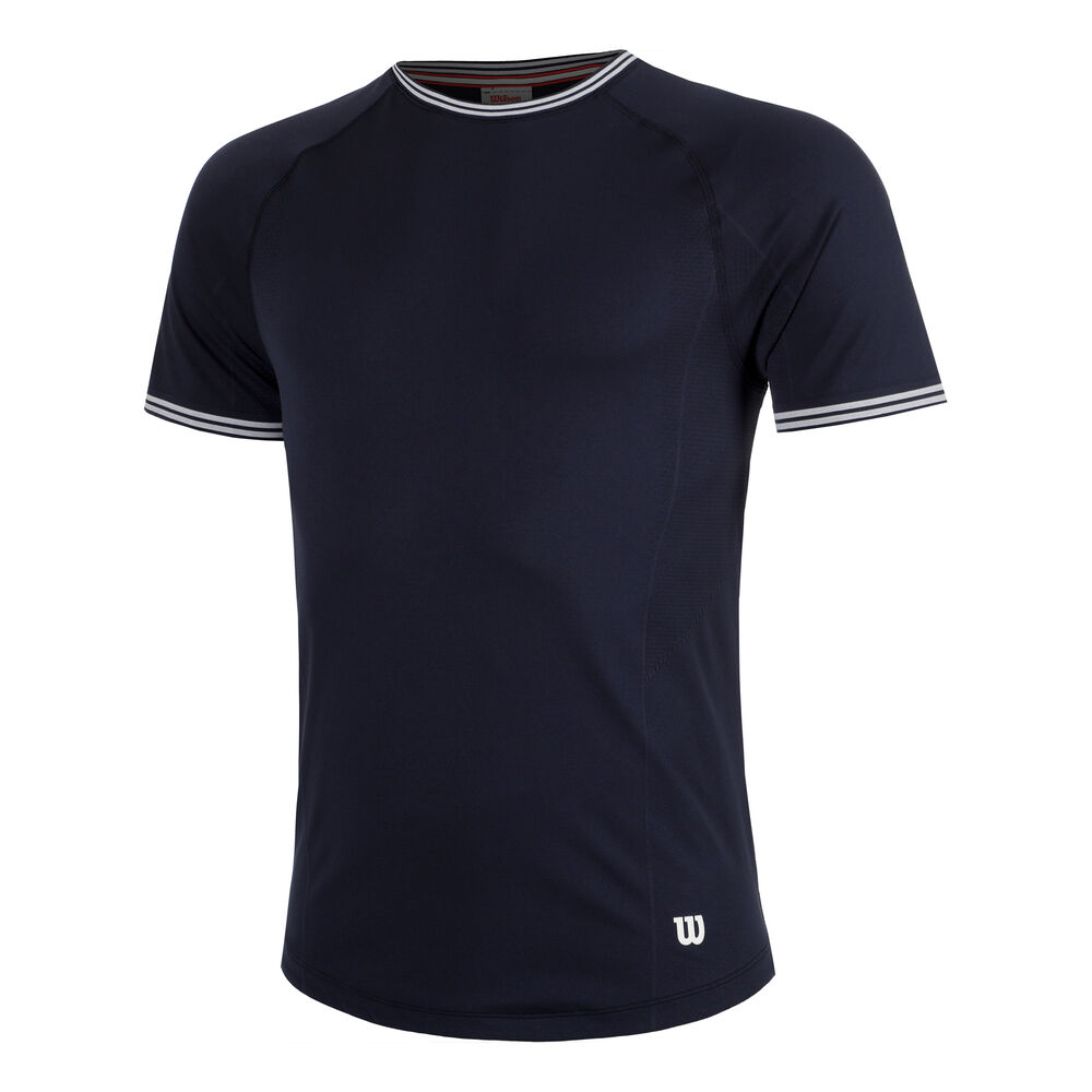 Wilson Court Performance Crew Camiseta De Manga Corta Hombres-Azul Oscuro