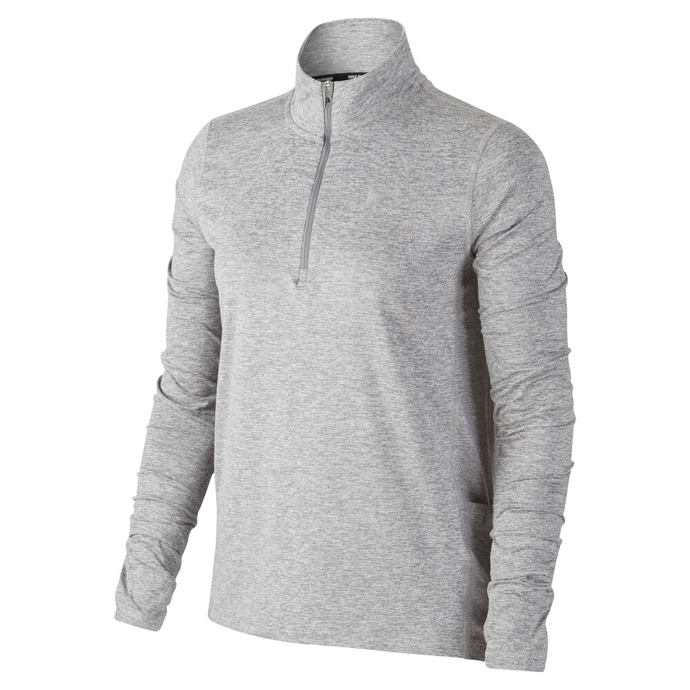 Nike Element Half-Zip Camiseta De Manga Larga Mujeres-Gris Claro,Plateado