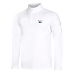 Ropa de tenis Quiet Please Quiet Please Big Serve 1/4 Zip Camiseta De Manga Larga Hombres-Blanco