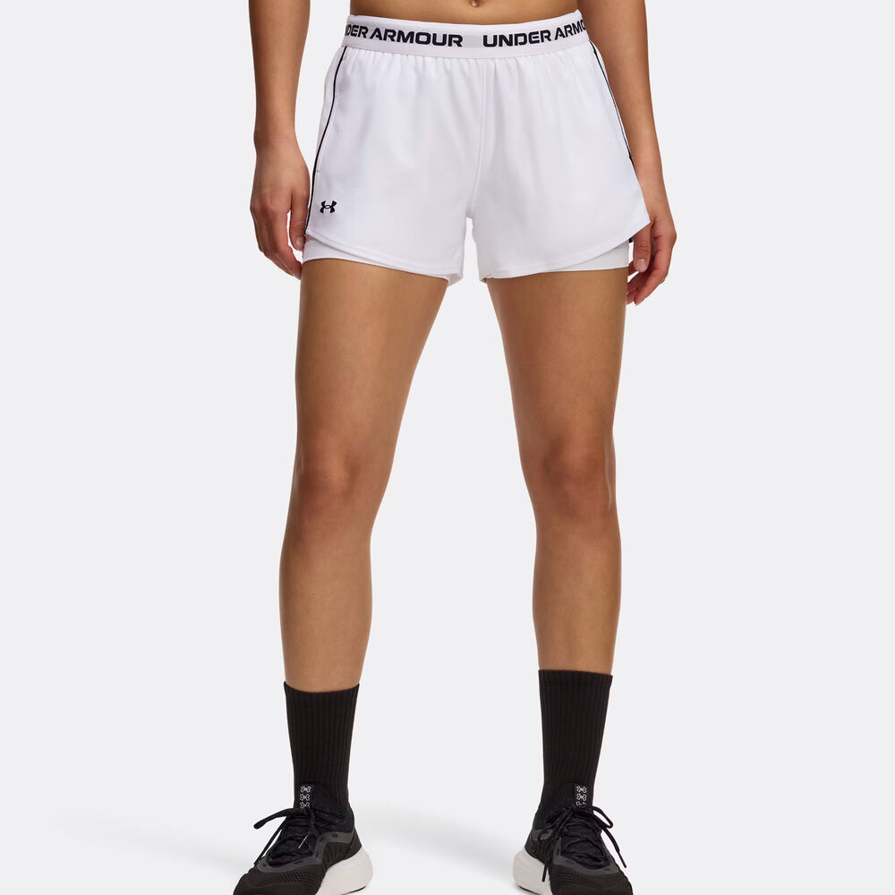 Under Armour Tech Play Up 2in1 Shorts Con Bolsillo Para Pelota Mujeres - Blanco