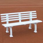 Accesorios De Pista Tegra Tennisplatzsitzbank mit Lehne, Länge 1,50 m, weiß