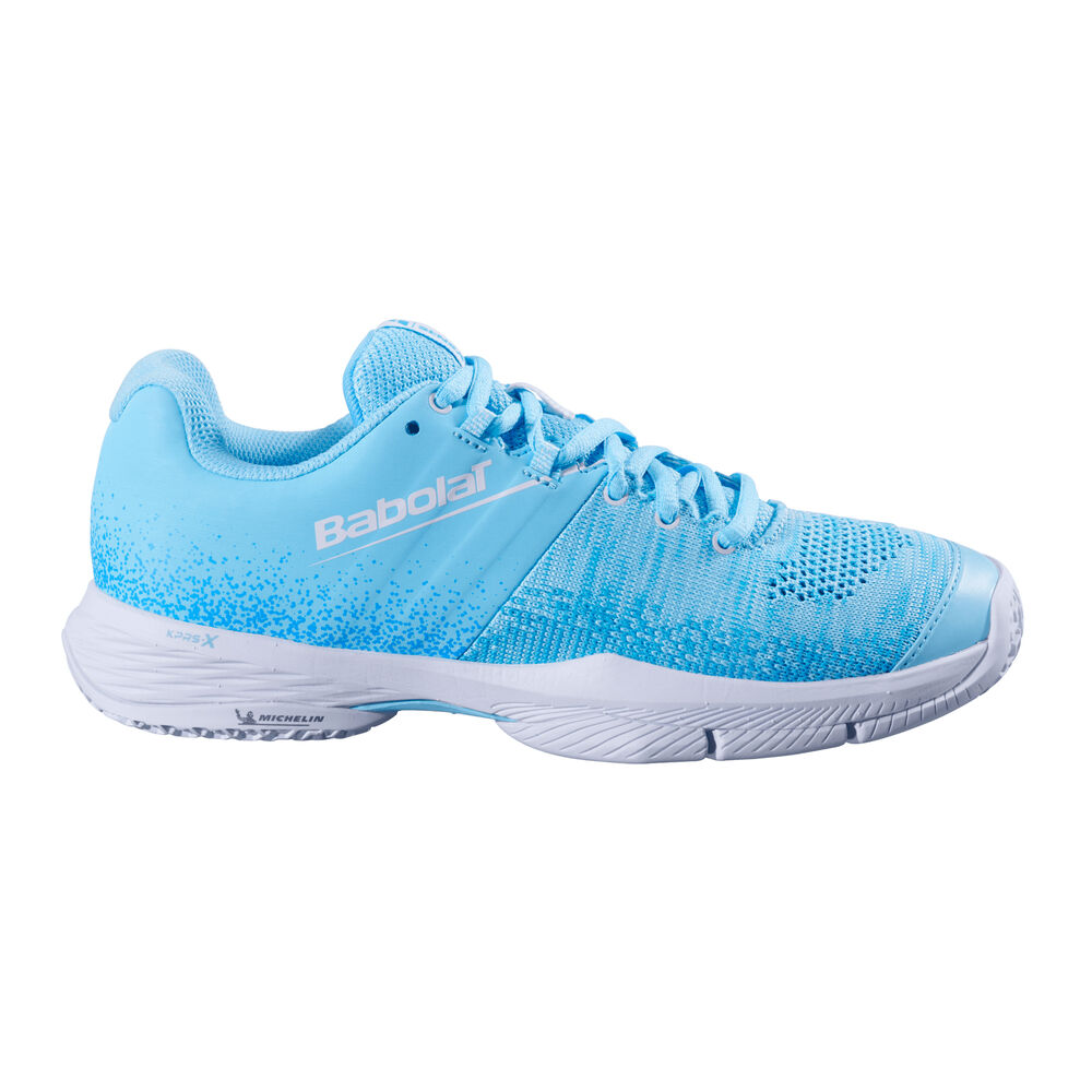 Babolat Sensa Women Zapatilla De Pádel Mujeres-Azul Claro,Rojo