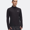 Launch Quarter-Zip Camiseta De Manga Larga Hombres-Negro
