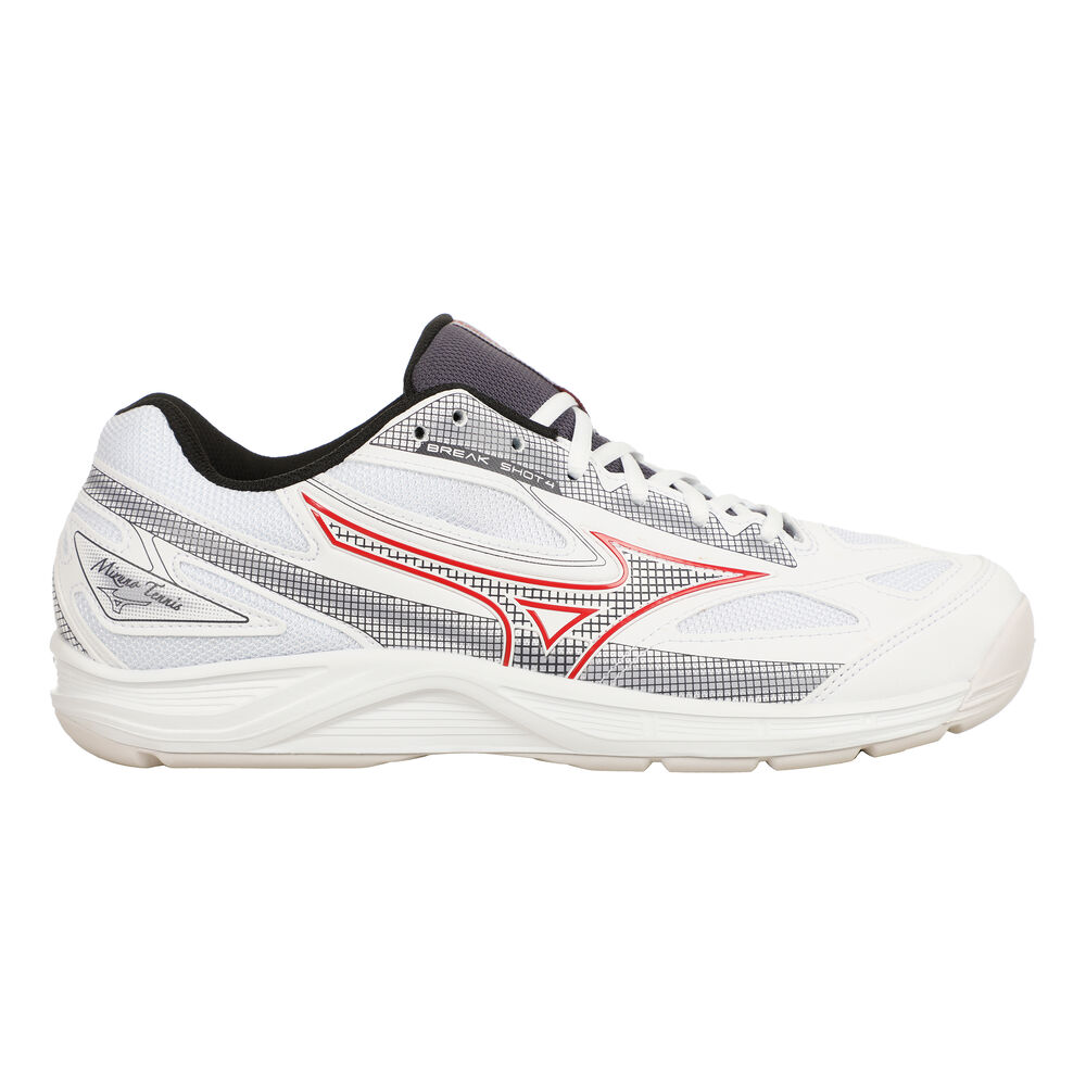Mizuno Break Shot Zapatilla Para Pista Cubierta Hombres - Blanco, Rojo