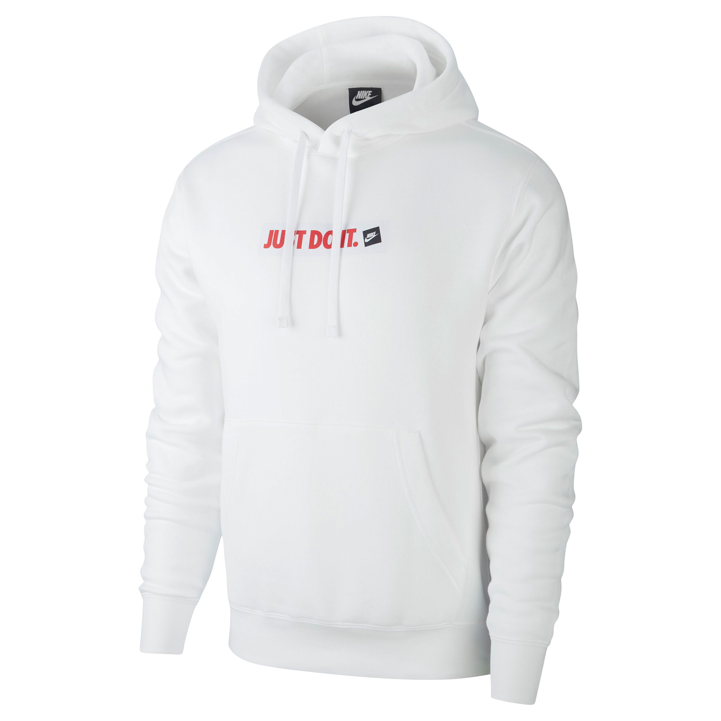 Buy Nike Sportswear Just Do It Fleece Sudadera Con Capucha Hombres Blanco Rojo online Tennis Point ES