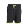 7in Club 2In1 Shorts Hombres-Negro,Verde Ne&oacute;n