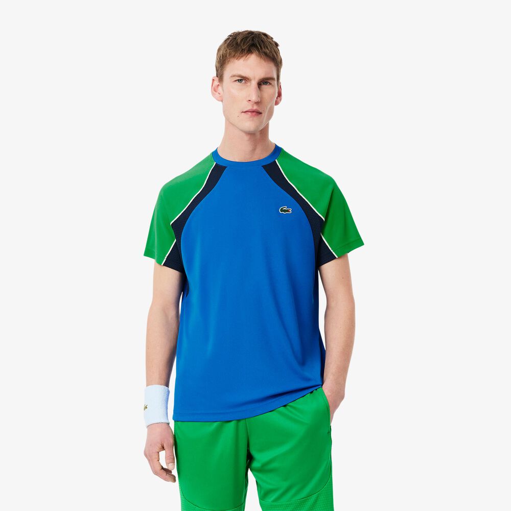 Lacoste Camiseta De Manga Corta Hombres - Azul, Multicolor