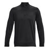 Quarter Half-Zip Camiseta De Manga Larga Hombres-Negro