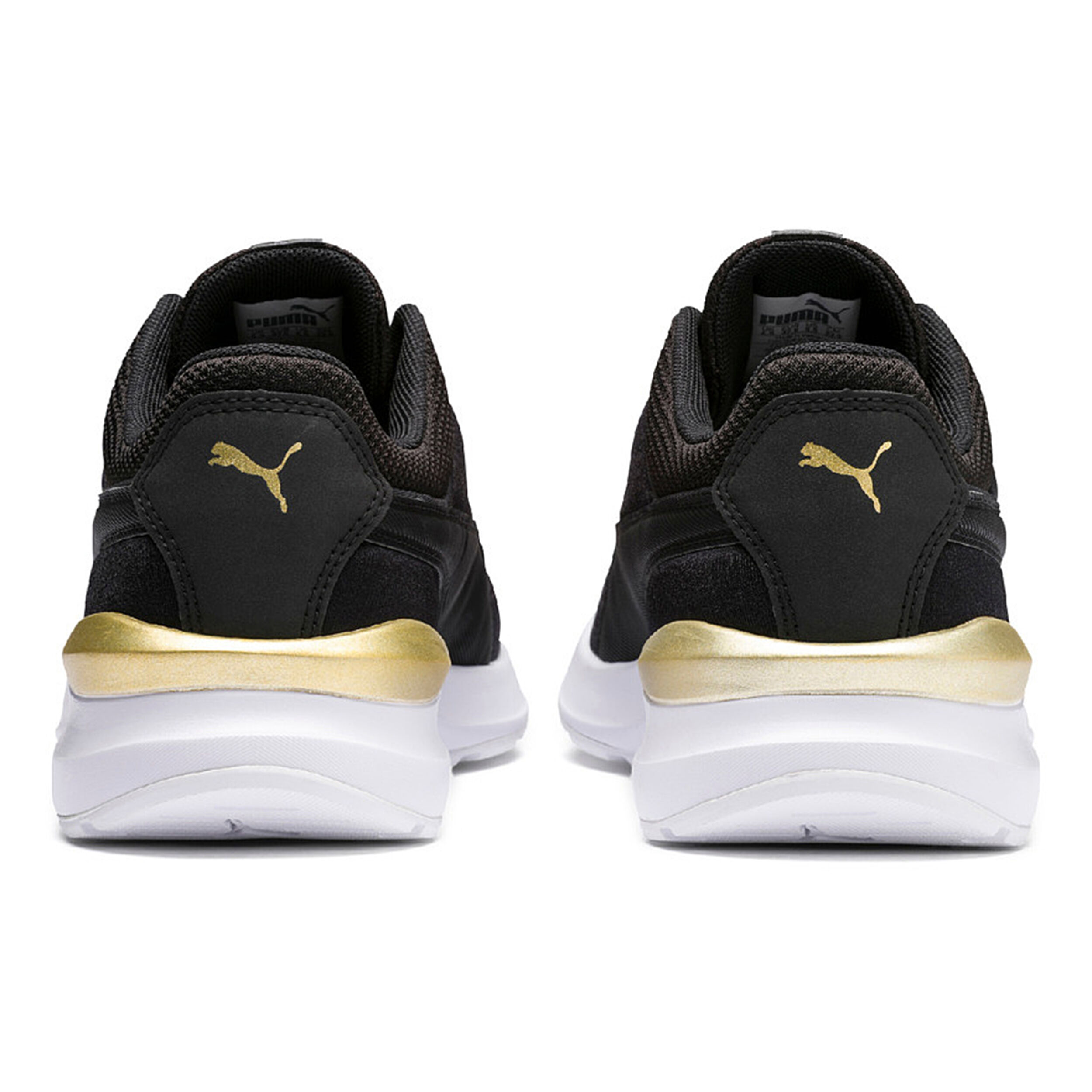 Tenis puma negro con dorado para mujer sales