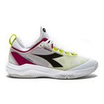 Zapatillas de tenis Diadora Diadora Speed Blushield Fly 4+ Zapatilla Tierra Batida Mujeres-Blanco,Amarillo Ne&oacute;n
