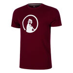 Ropa de tenis Quiet Please Quiet Please Create Trainings Camiseta De Manga Corta Hombres-Rojo Vino,Blanco