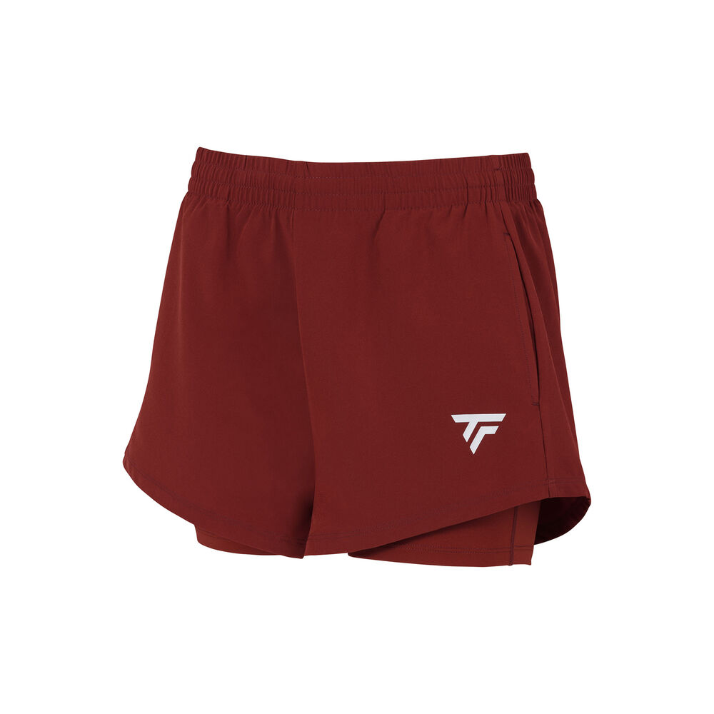 Tecnifibre Team Shorts Con Bolsillo Para Pelota Mujeres-Rojo Oscuro