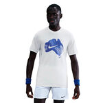 Ropa de tenis Nike Nike Court Dri-Fit Camiseta de manga corta Hombres-crema, azul