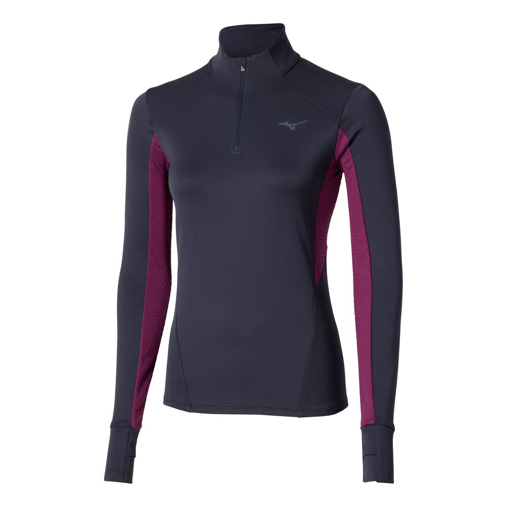 Mizuno Active Warmalite Half Zip Camiseta De Running Mujeres - Azul