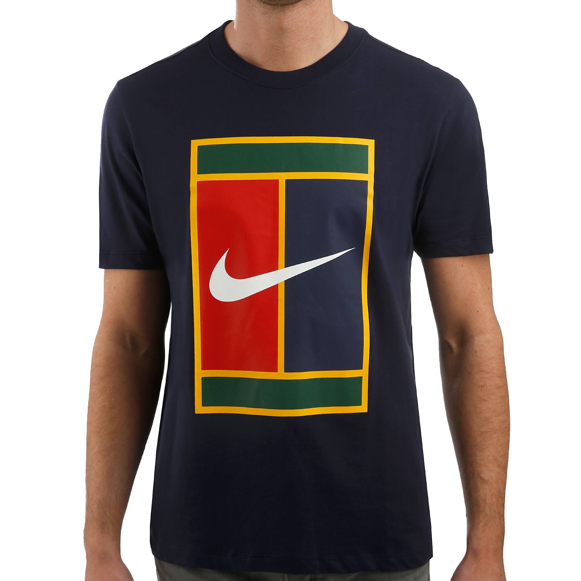 Nike Court Heritage Logo Camiseta Manga Corta Hombres - Azul Oscuro, Amarillo compra | Tennis-Point