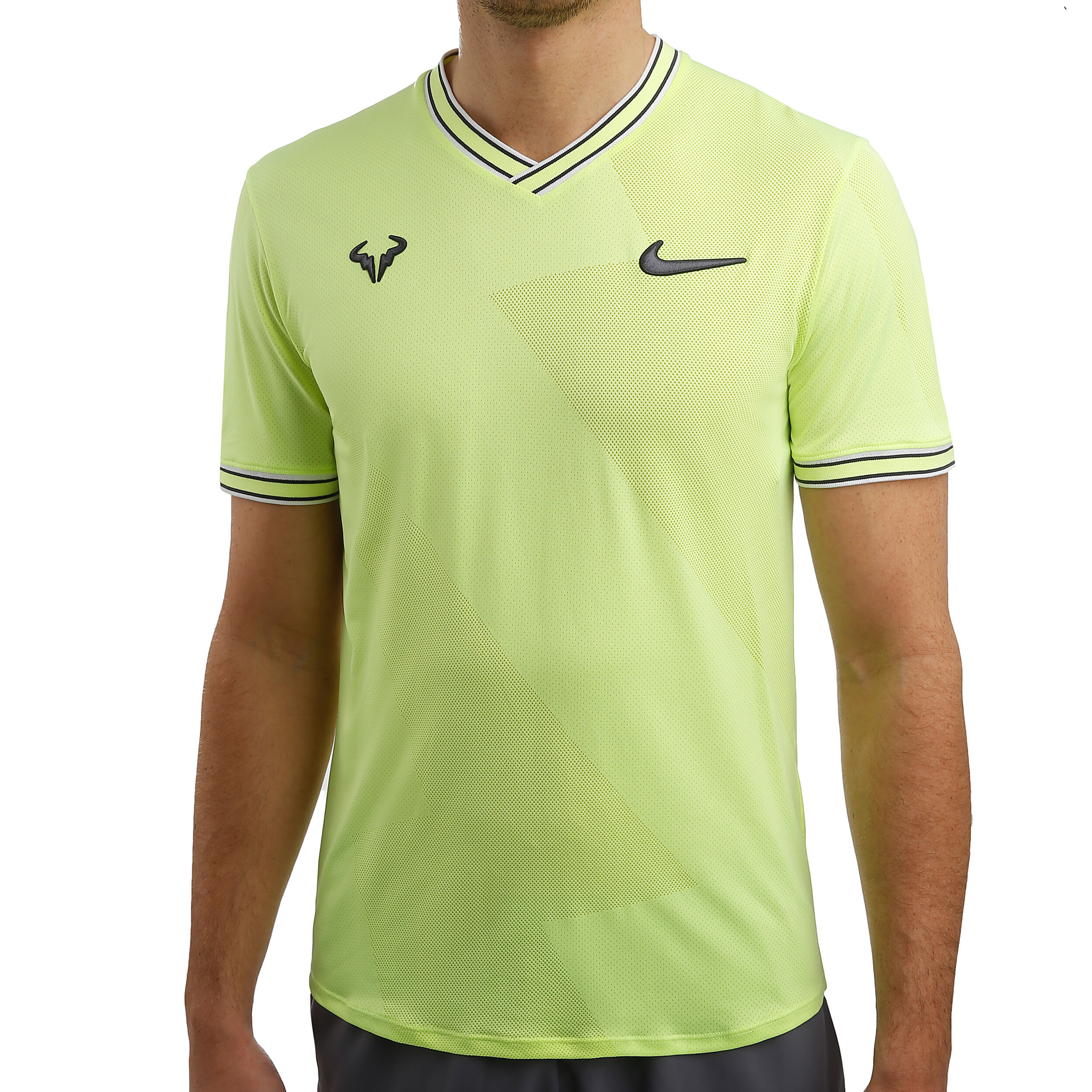 Buy Nike Rafael Nadal Aeroreact Jaquard Camiseta De Manga Corta Hombres Amarillo Limon Gris online Tennis Point ES