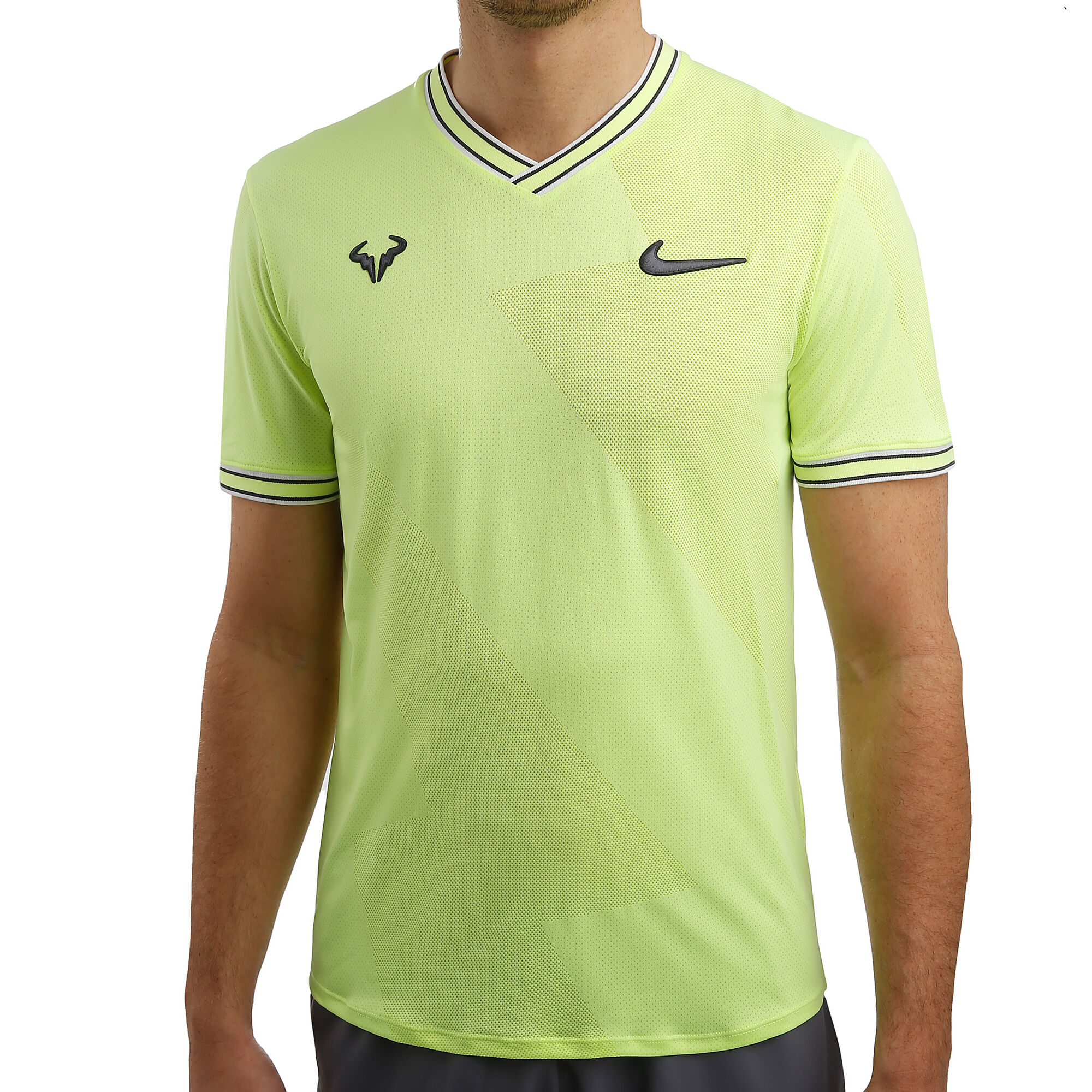 Nike Rafael Nadal Aeroreact Jaquard De Manga Corta Hombres Amarillo Limón, Gris compra online | Tennis-Point