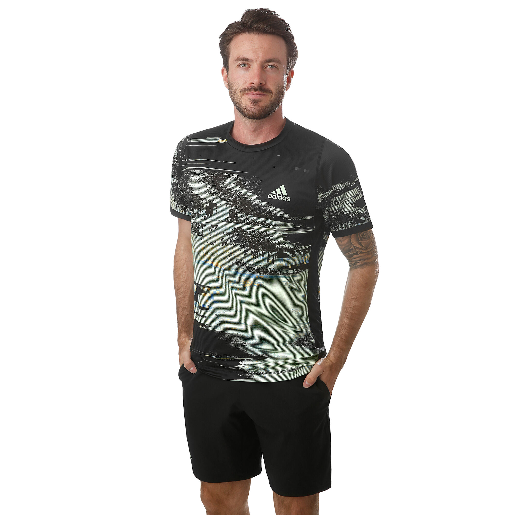 adidas New York Printed Camiseta De Manga Corta Hombres - Negro, Claro compra online | Tennis-Point