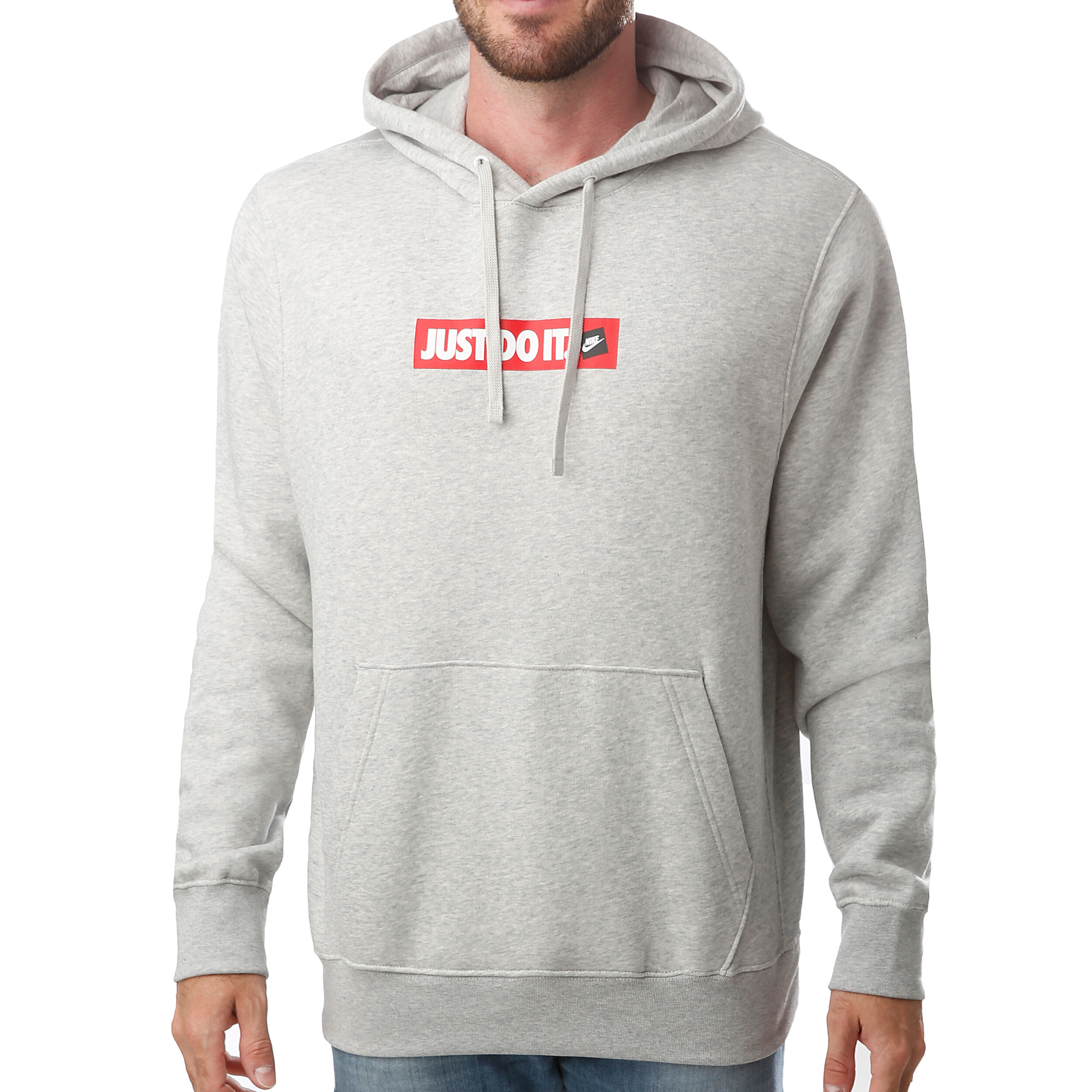 Buy Nike Sportswear Just Do It Sudadera Con Capucha Hombres Gris Claro Rojo online Tennis Point ES