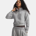 Ropa Under Armour Under Armour Rival Fleece Script Halfzip Camiseta de manga larga Mujeres-gris, blanco