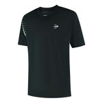 Ropa de tenis Dunlop Dunlop Game Camiseta de manga corta Hombres-negro, verde