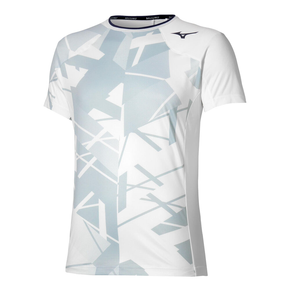 Mizuno Daybreakers Shadow Graphic Camiseta De Manga Corta Hombres-Blanco,Gris