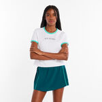 Ropa New Balance New Balance Tennis Practice Camiseta de manga corta Mujeres-blanco, verde
