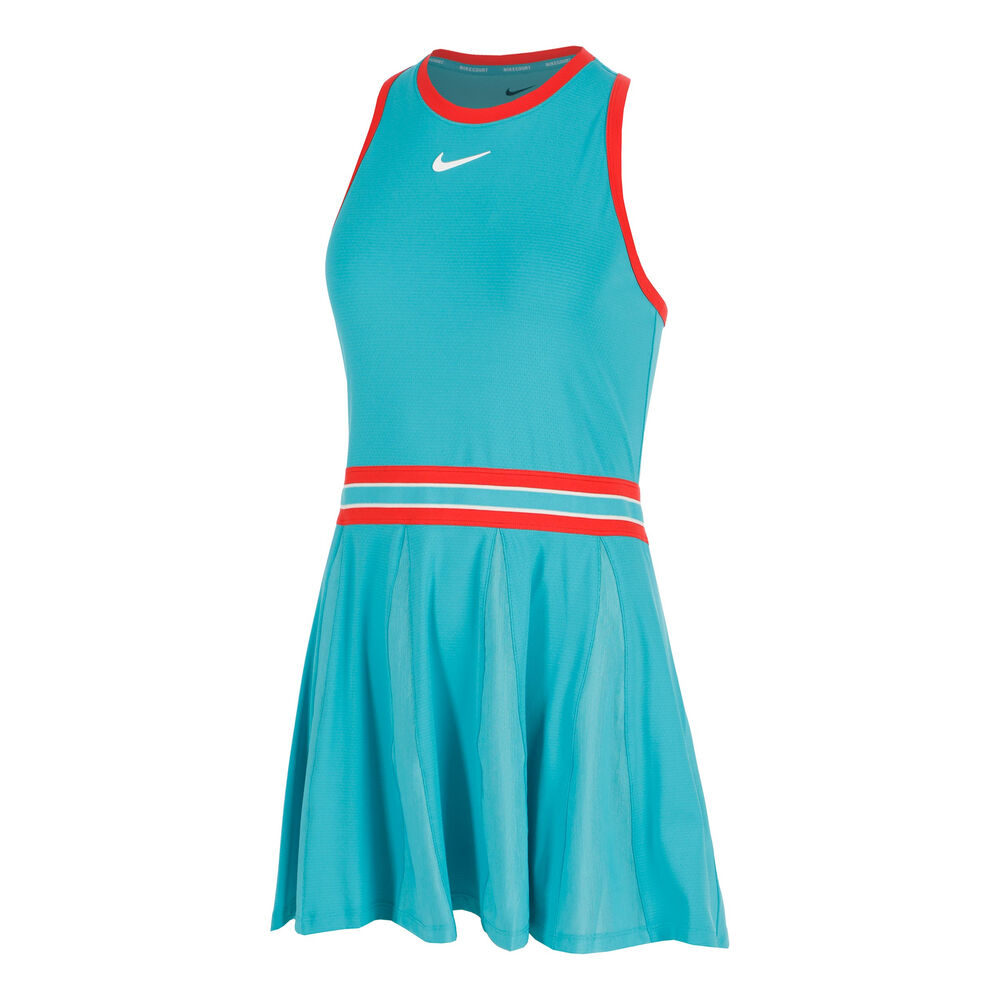 Nike Court Dri-FIT Slam Vestido Mujeres-Turquesa,Rojo