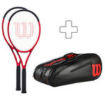 Pack Raqueta + Raquetero Wilson 2x Clash 100 Pro V2.0 plus Schlägertasche