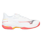 Zapatillas de tenis Mizuno Mizuno Wave Exceed Court Zapatilla Tierra Batida Mujeres-Blanco,Coral