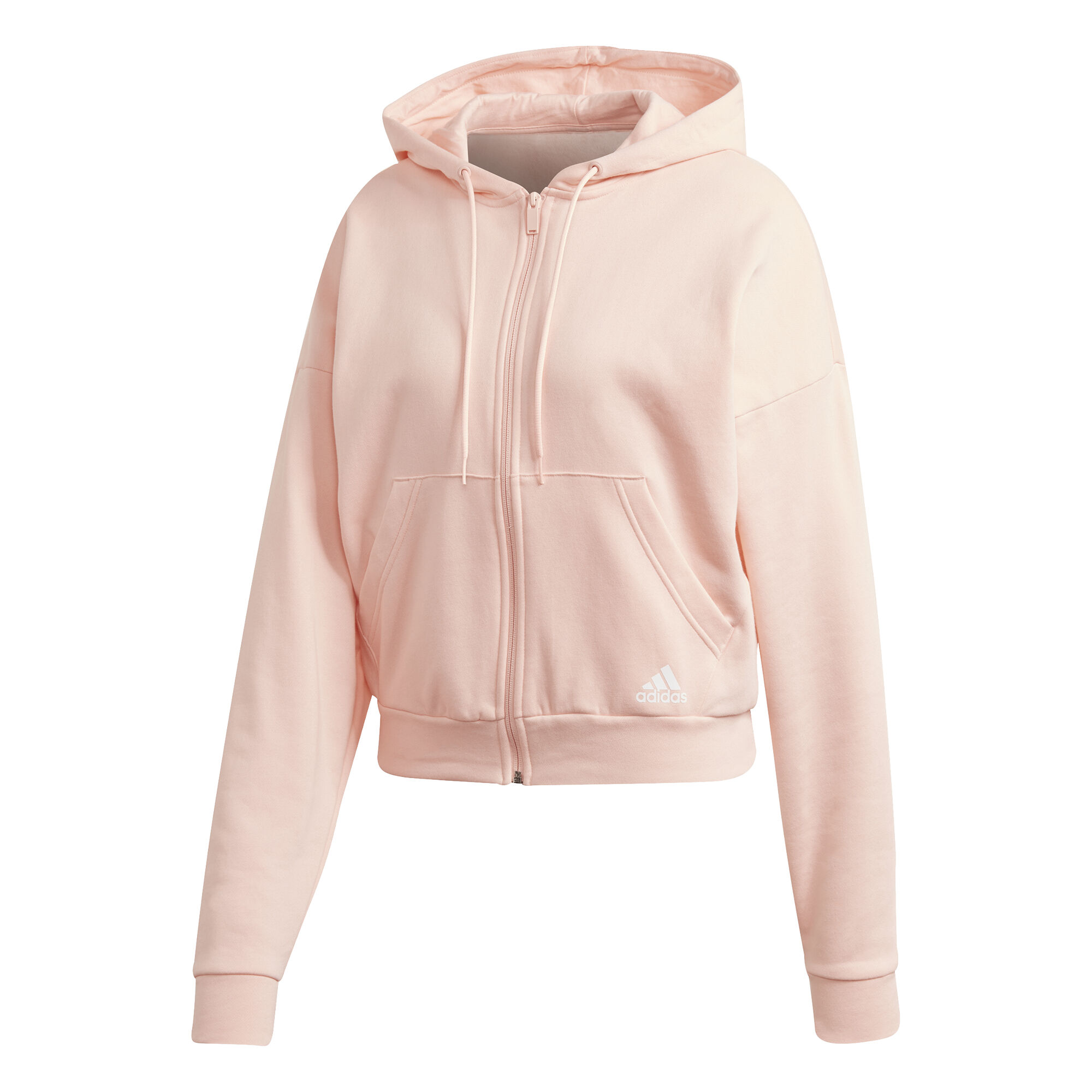 adidas Badge Of Sports Sudadera Con Cremallera Mujeres Rosa, Blanco adidas Badge Of Sports Sudadera Con Cremallera Mujeres Rosa, Blanco