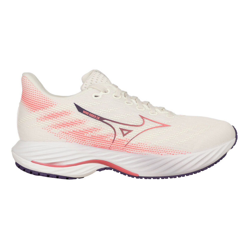 Mizuno Wave Rider 28 Zapatilla Neutral Mujeres - Blanco, Rosa