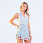 Ropa Lucky in Love Lucky in Love Pinstripe Lanes Polo Mujeres - blanco, negro