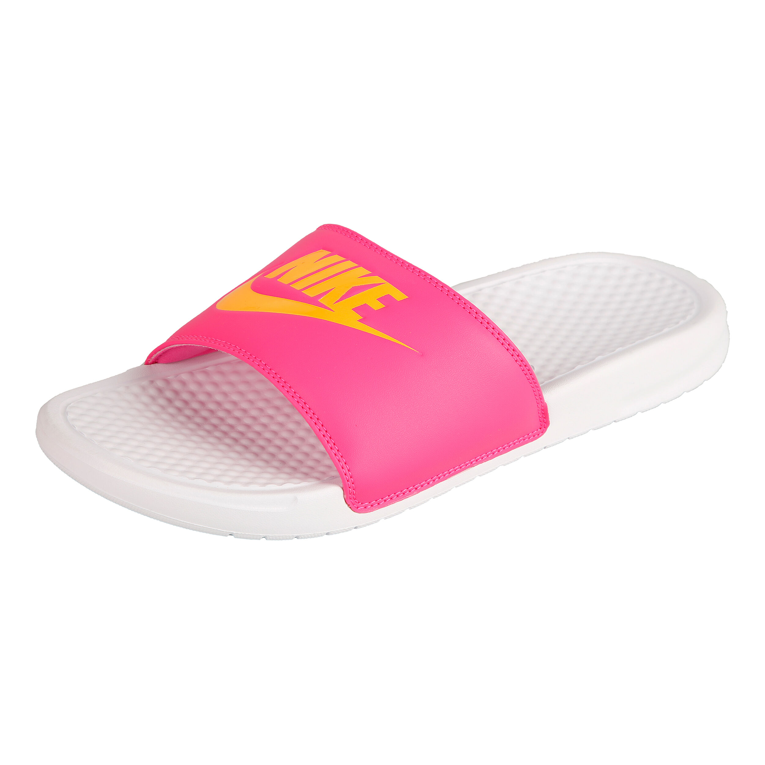 Buy Nike Benassi Just Do It Chanclas Mujeres Blanco Rosa online