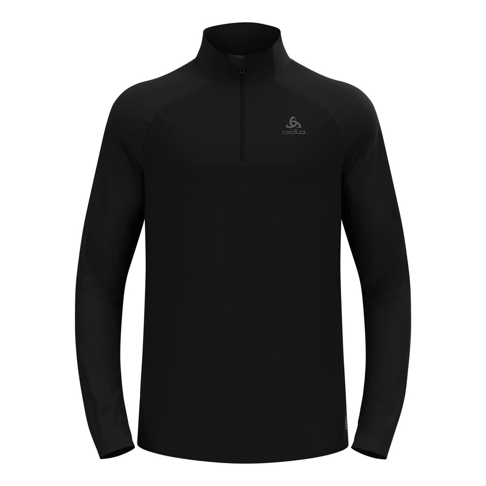 Odlo Essential Ceramiwarm 1/2 Zip Camiseta De Running Hombres-Negro