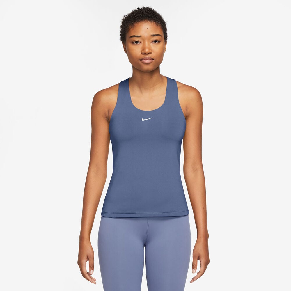 Nike Dri-Fit Swoosh Camiseta de tirantes Mujeres - azul, blanco