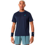 Ropa de tenis ASICS ASICS Game   Camiseta de manga corta Hombres-azul oscuro