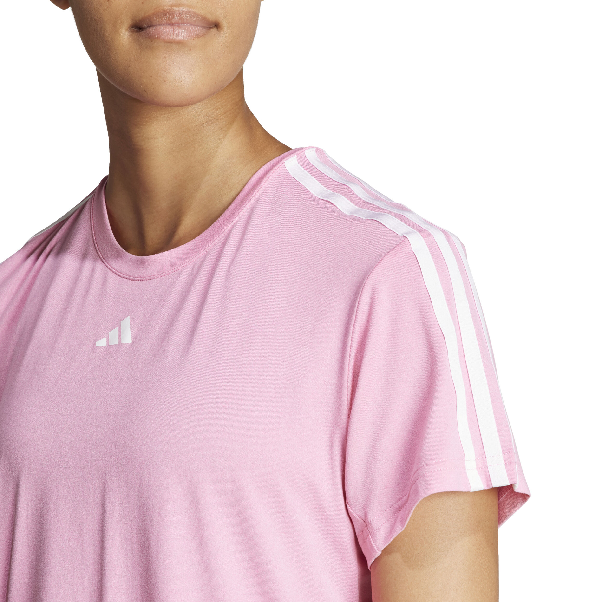 Camiseta 3 stripes adidas rosa discount