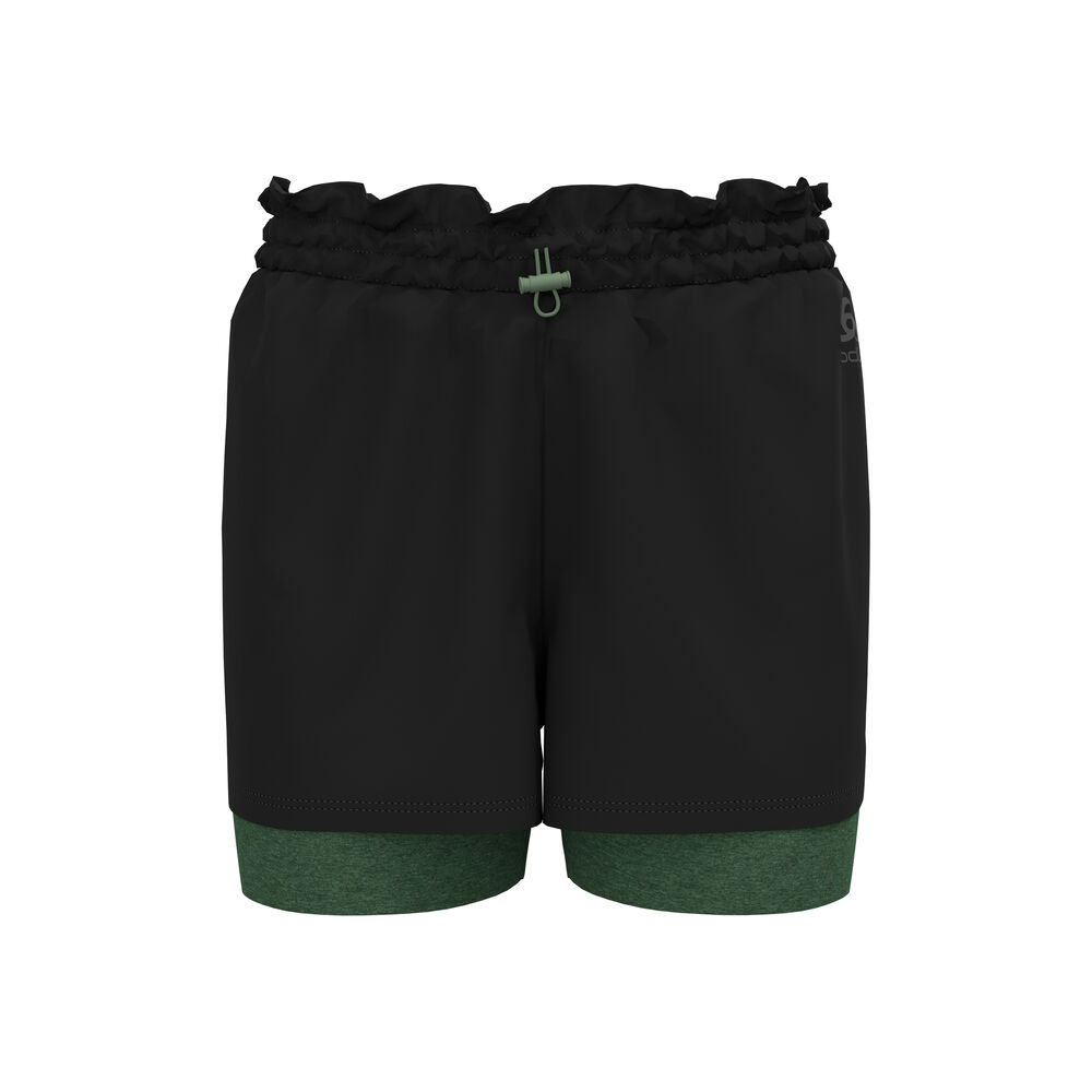 Odlo 2in1 Active 365 5in Pantalones Cortos Mujeres - Negro, Verde Oscuro