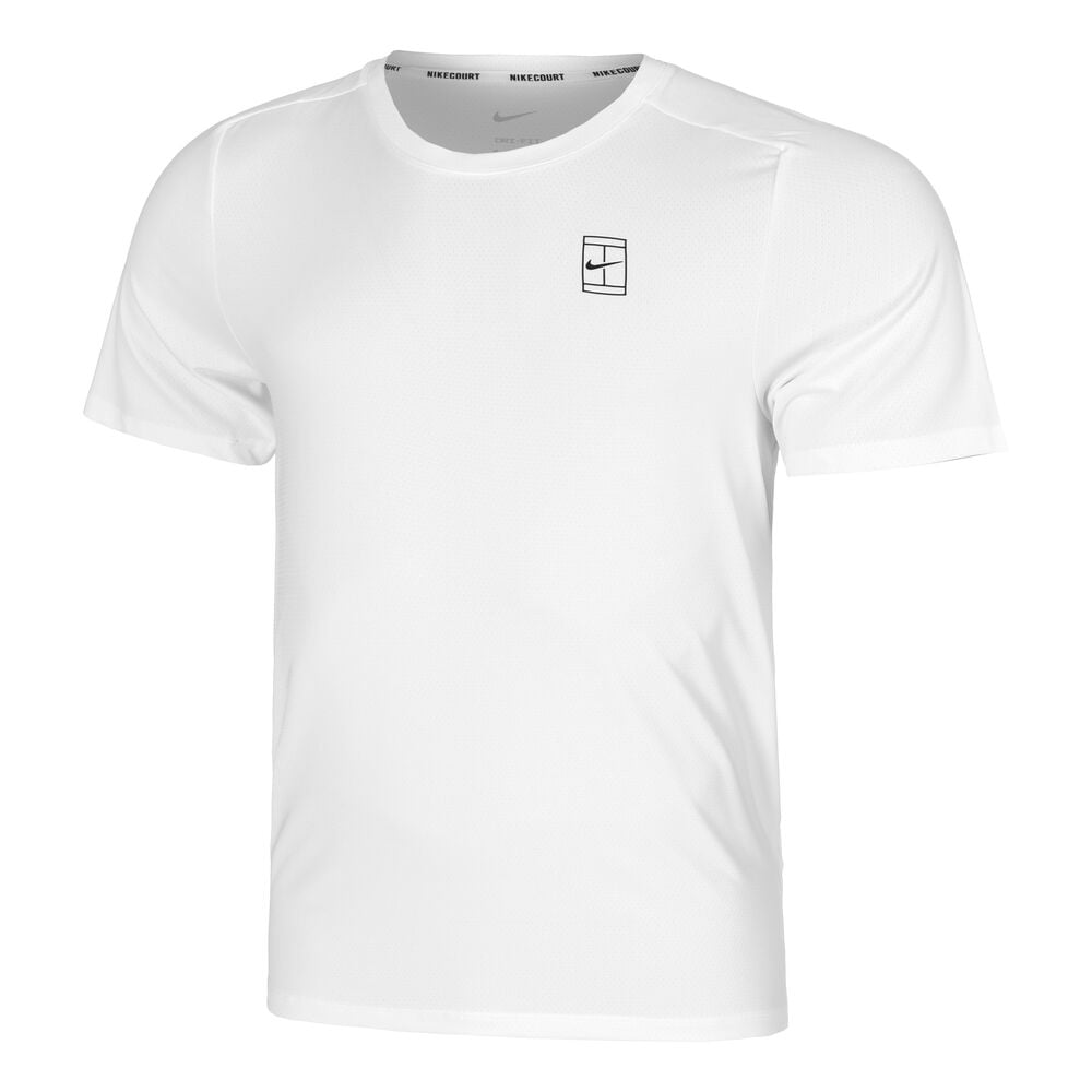 Nike Court Dri-Fit Advantage Camiseta De Manga Corta Hombres-Blanco,Negro