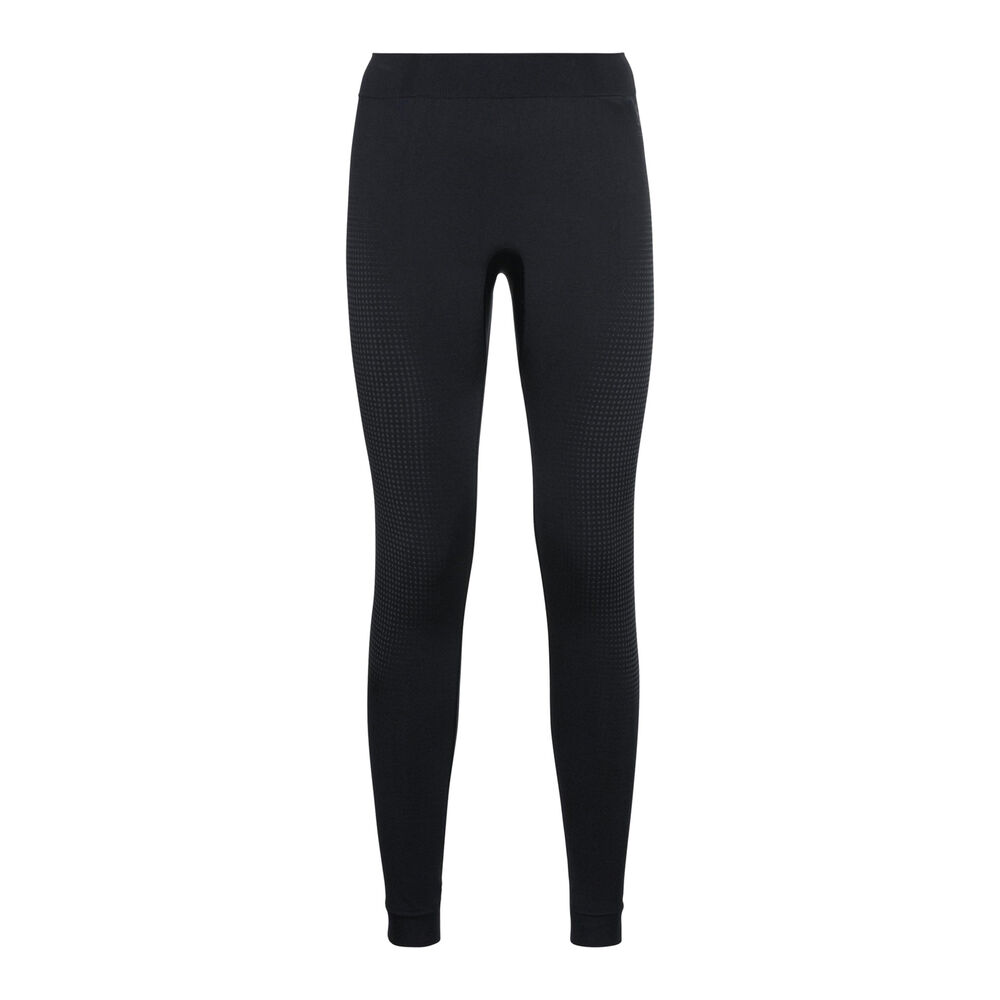 Odlo Performance Warm Eco Big Logo Bottom Long Malla Mujeres - Negro, Gris