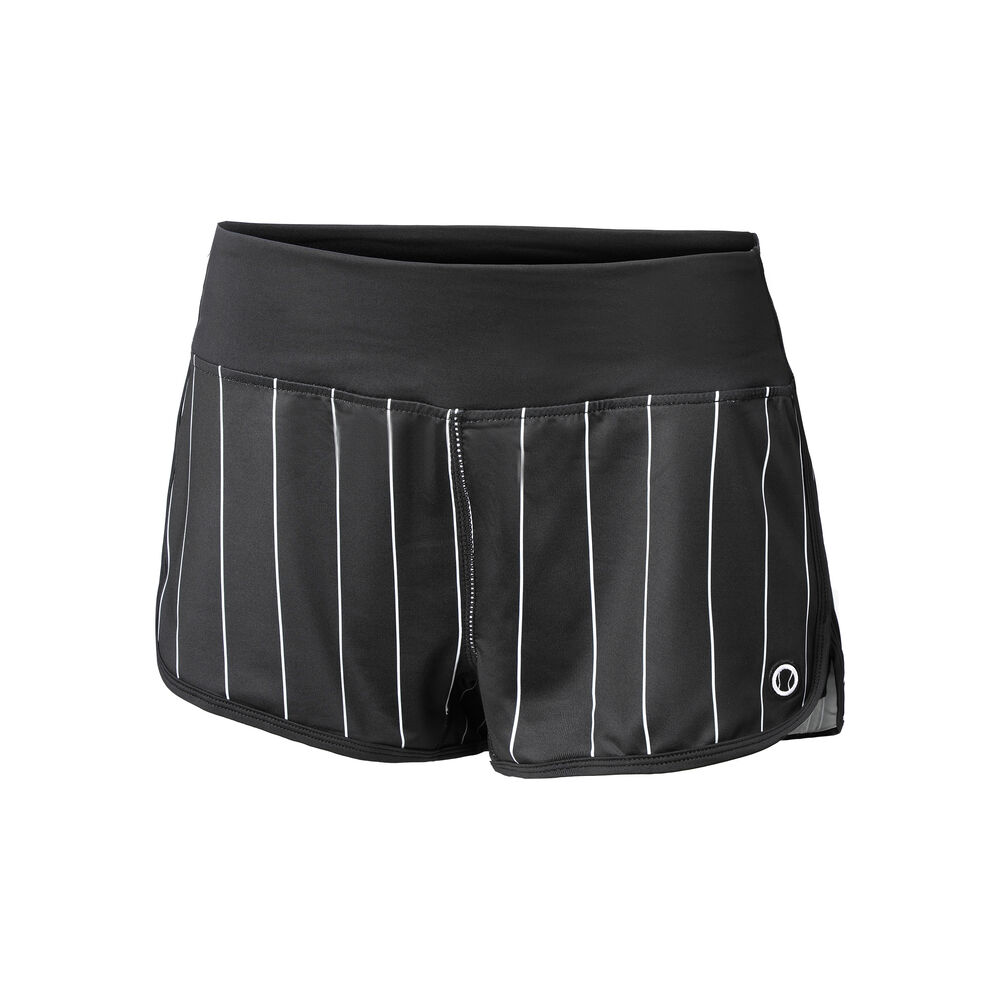 Tennis-Point Stripes Shorts Mujeres - negro, blanco