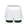 Shorts Mujeres - blanco, verde oscuro